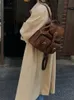 Jiaerdi vintage bruna ryggsäckar kvinnor retro harjuku pu läder chic solid y2k ryggsäck kvinnlig harajuku mini mochila estetik 240226