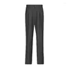 Pantalon pour hommes gris droit décontracté version coréenne grande taille style d'affaires tendance de la mode simple lâche