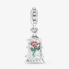 100% 925 Sterling Silver Enchanted Rose Dangle Charm Fit Original European Charms Bracelet Mode Femmes Mariage Fiançailles Jewelr279C