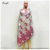 Abbigliamento etnico 2024 Moda Donna Africana Sciarpe Grande Cerchio Design Ricamo Taglia del cotone Sciarpa musulmana per scialli Pashmina