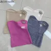 Camis Sexy Crop Tops Femmes Vêtements Dos Nu Gilet Tricoté Tunique Mode Coréenne Camis Y2k Top 2023 Ropa Mujer Été Harajuku Réservoirs