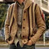 Vestes pour hommes Hommes Manteau Col Turn-Down Cardigan Cardigan Jacquard Poches Pull d'hiver Veste pour un usage quotidien