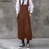 Overall 2023 män jumpsuits solid färg ärmlös streetwear överdimensionerad suspender rompers män mode casual rems overall s5xl incerun