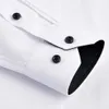 ツイルホワイトメンズドレスシャツ長袖スリムフィットビジネスメンフォーマルシャツフロントポケットマン衣類なしのカジュアルソリッド240305
