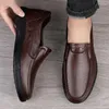 Casual Schuhe Marke Echtes Leder Männer Italienische Loafer Atmungsaktive Büro Klassische Designer Slip On Fahren