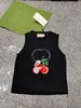 Colete de camiseta sem mangas feminino europeu e americano de verão de designer, top de gola redonda de algodão puro, ajuste fino, elegante e moderno, suéter de malha de alta qualidade