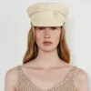 Brand Summer Raffii Straw Hats for Women Beret Letter Letter Hat Causal Travel Flat Top Sailor Cap Large Headband Małe czapki 240229