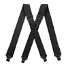 Bretelles de travail robustes pour hommes, 38 cm de large, XBack avec 4 fermoirs à pince en plastique, bretelles élastiques réglables pour pantalons, noir 2205304S