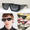 Дизайнерские солнцезащитные очки Symbole, трехмерные треугольные фирменные солнцезащитные очки pr09, мужские и женские очки, пляжные очки, ретро, черные, угловатые, прямоугольник225G