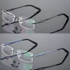 Mode solglasögon ramar lyxiga diamant putted rimless glasögon myopia rx kapabla minnes titanglasögon glasögon175s