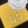 18k Gold Hoops Earring Designer Stud Earring Luxury Brand Letter F Designörhängen Fashion Jewelry270G