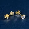 Prosty projekt luksusowy diament vvs moissanite okrągły wykwintne 10K Solid Gold 4 mm 0,3ct kolczyki stadninowe kobiety mężczyźni