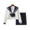 Japanse High School Girl Uniformen Set Taille ALine Geplooide Rokken en Shirt Kleding JK Sailor Uniform Cosplay Vrouw 240301