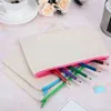 28Pcs Canvas Makeup Bag Cosmetic Toiletry Pouch Pen Coin With Zipper - 10Pcs Color & 18Pcs Beige