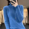 100 Pure Norek Cashmere Swater Women Half Turtleeck Slim Pit Strip Knitted Fashion Top Spring Autumn Zima Zużycie 240229