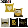 Cushion Decorative Pillow Decorative Throw Pillows Case Banana Letter Animals Birds Polyester Yellow Geometric Sofa Home Living Ro233I