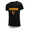 F1 McLaren racing fans 2023 mens Lando Norris new hot-selling printed breathable T-shirt leisure fitness O-neck short-sleeved s