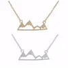 Fashionable mountain peaks pendant necklace geometric landscape character necklaces electroplating silver plated necklaces gift fo301i