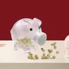 Dekorative Figuren, 60 mm x 40 mm, Sparschwein aus Glas, Geld, schöne Kleingeldbox, Tischdekoration, Spartopf für Kinder, Geburtstagsgeschenk, praktisch