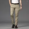 Pantalones para hombres primavera otoño moda negocios casual traje largo masculino elástico recto pantalones formales más tamaño grande 29-42