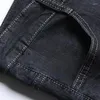 Mäns jeans 2024 Spring Business Straight Classic Regular Fit Casual Cotton Elastic Denim Pants Fashion Black Man