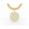 رسالة تصميم فاخرة مخصصة المثلجة المثلجة قلادة المجوهرات الرجال الفضية الذهب D-VVS1 Lab Moissanite Diamond Hip Hop