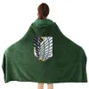 Attaque sur Titan couverture à capuche Cape flanelle Cosplay Costume à capuche épaisseur Shingeki No Kyojin Survey Corps jeter couverture 13004