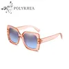 2021 Luxury Italy Overdimensionerade fyrkantiga solglasögon Kvinnor Retro Fashion Designer Big Fram Sun Glasses Kvalitet UV -skyddslins Come W252O