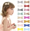 Dziewczyny do włosów skórzane łuk barrettes Dzieci Paillette Fryzury Clips Clipin Big Bows Clip Butique Bowknot Hair Akcesoria KFJ2131378589