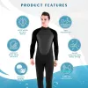 Swimwear 3mm Diving Suit Black Swimming Wetsuit Men Swimsuit Full Suit Ultra Stretch Neoprene Full Body Suit Back Zip Husband Gift New