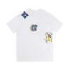 2024 새로운 트렌디 브랜드 인쇄 편지 여름 레저 인기있는 반 슬리브 순수한 면적 느슨한 둥근 목 남자와 여자의 짧은 슬리브 커플 티셔츠