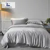 Liv-Esthete 100% Natural Silk Gray Bedding Set Duvet Cover Flat Sheet Home Decor Luxury Double Queen King Bed Linen Set T200814266s