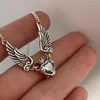 Pendentif Colliers Sautoirs Coeur Couronne Ange Ailes Amour Alliage Matériel Bijoux De Fête