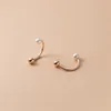 Stud Küpe Lozoya 925 Gümüş Kadınlar Piercing Ear Zarif Mizaç Moda Eğrisi İnce Zirkon Takı Aretes Doğum Günü Hediyesi