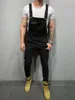 Men's Jeans Latest Solid Color Cotton Bib Overalls Slim Fit Casual Jumpsuits Smart Male's Suspender Pants