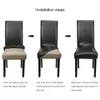 4/6 pièces housse de chaise imperméable en cuir PU housses de chaise en tissu grand siège élastique housse de siège extensible pour salle à manger 240304