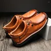 PARZIVAL Men Genuine Driving Shoes Leather 433 Casual Fashion Classic Boat Shoe Design Flats Loafers for Handmade 740