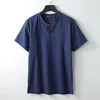 9XL Linen T-shirt Men Summer Solid Color Tshirt Fashion Casual Linen Tees Tops Male Henley Collar T Shirt Plus Size 8XL 9XL 240304