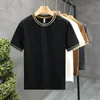 Mannen T-shirts 2024 Zomer Contrast Kleur Korte mouwen T-shirt Mannen Koreaanse Trend Stijl Losse Korte Mouw Tops mannelijke Kleding Q57