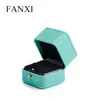 Fanxi Wedding Blue PU Leather Necklace Jewelry Gift Box Packaging Ring Organizer T200808273s