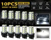 Phares de voiture 10 pièces 3157 3156 18SMD frein arrière StopTurn queue de secours ampoule LED blanc 6864457