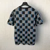 チェスボードプリント半袖Tシャツ-2024春/夏コレクションEU/USサイズXS-L