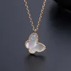 V Necklace Fanjia Butterfly Necklace Womens High end Blue Agate Butterfly Collar Chain Unique Design Light Luxury Neckchain