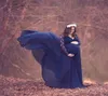 Dantel Hamile Elbiseleri Pogerya Propları Seksi Split Yan Maxi Elbisesi Hamile Kadınlar İçin Uzun Gebelik Elbisesi