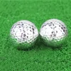 6 pièces/lot balles de golf à deux couches balles de pratique de golf couleur or/argent accessoires d'entraînement de golfeur diamètre 42.67mm intérieur extérieur 240301