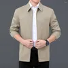 Vestes pour hommes Trendy Men Business Coat Tempérament Veste Slim Lavable Revers Personnes âgées Fermeture à glissière