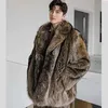 Ternos masculinos inverno coreano imitação de pele de guaxinim casacos streetwear vison casaco manter roupas quentes bonito maré moda jaquetas casuais