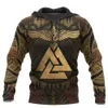 New Nordic Mythology 3D Printed for Men and Women Viking Pullover Long Sleeved Hoodie