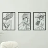 3 Pcs Fashion Lady Metal Wall Decor Vintage Ladies Wall Art Modern Female Pictures For Home Decoration For Hanging Above The Bed 240304