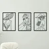 3 datorer Fashion Lady Metal Wall Decor Vintage Ladies Wall Art Moderna kvinnliga bilder för heminredning för att hänga ovanför sängen 240304